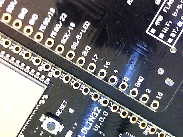 Close up view of ESP32 CPU boards