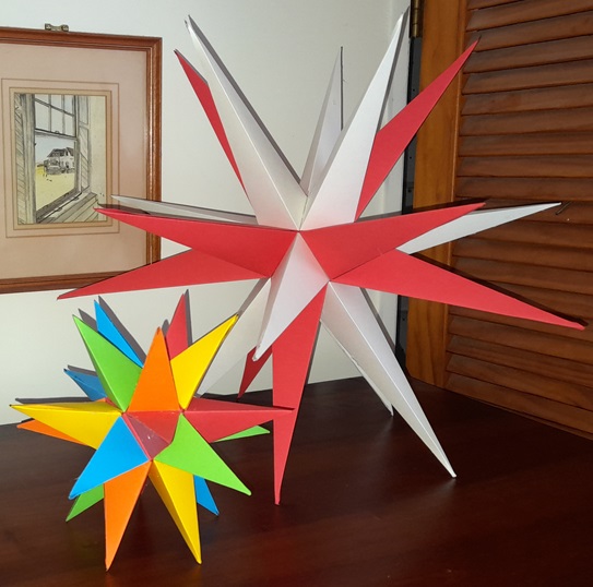 2 examples of the completed stars