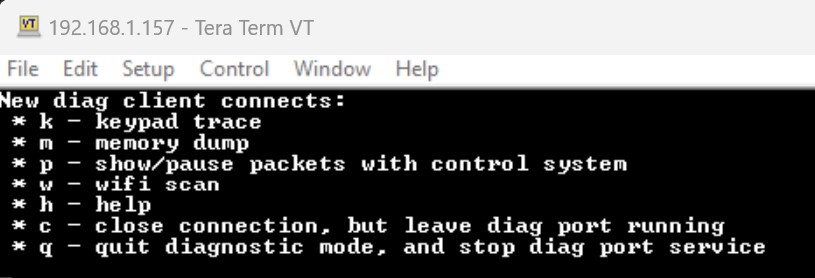 Connecting to the diagnostic port