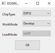 initial control menu from ESP Tools