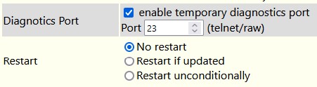 Configuring the diagnostic port